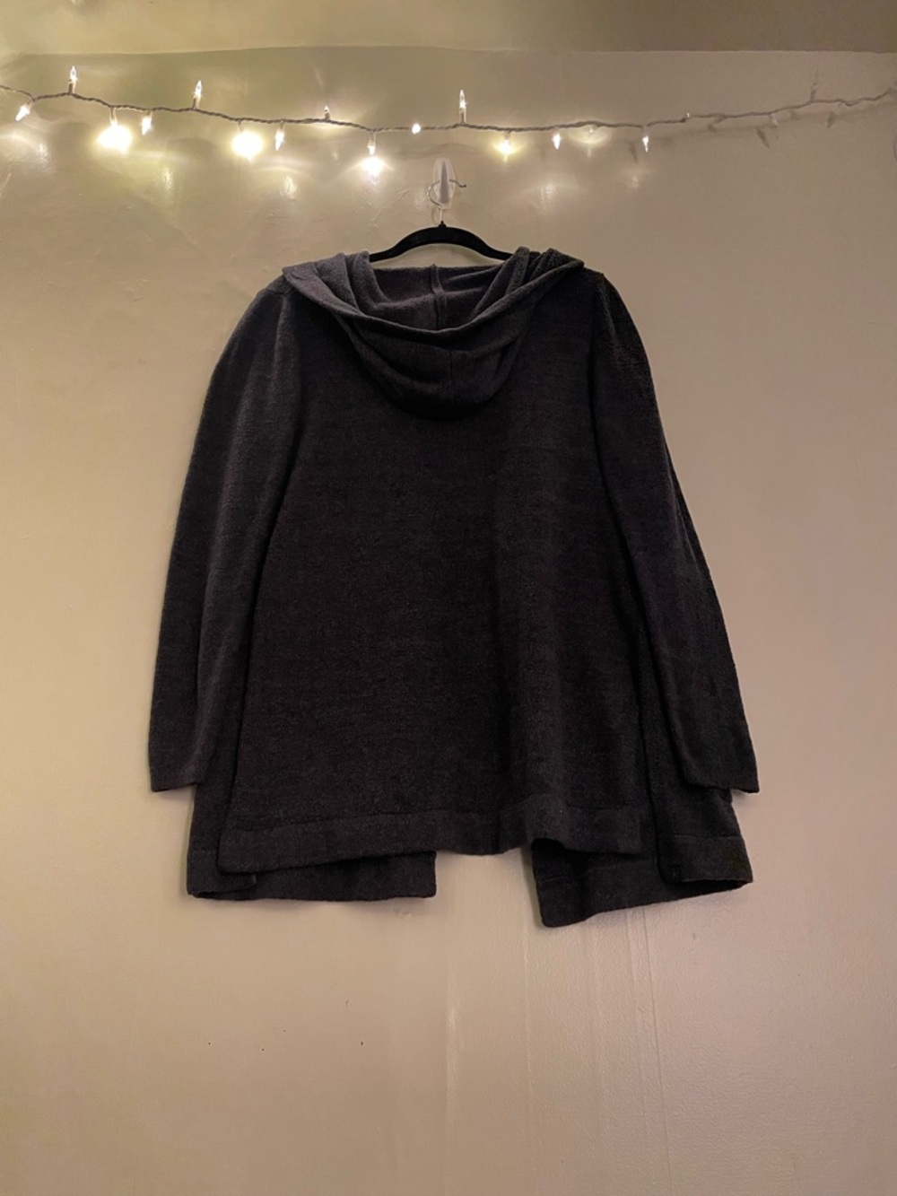 Barefoot Dreams Charcoal Grey Cozy Open-Front Plush Cardigan Pockets Warm Fuzzy - Picture 12 of 13